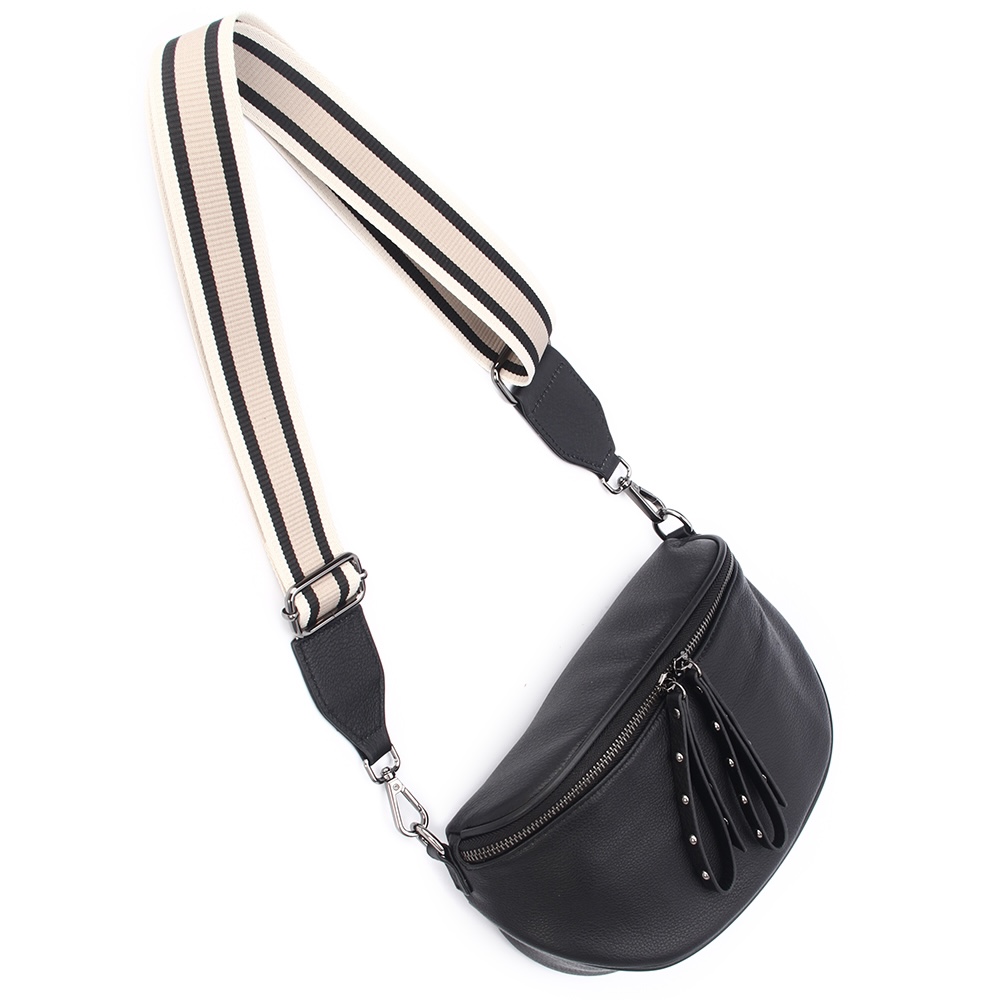 Black /Gunmetal  Obsessed Bag (Taupe/Black strap)