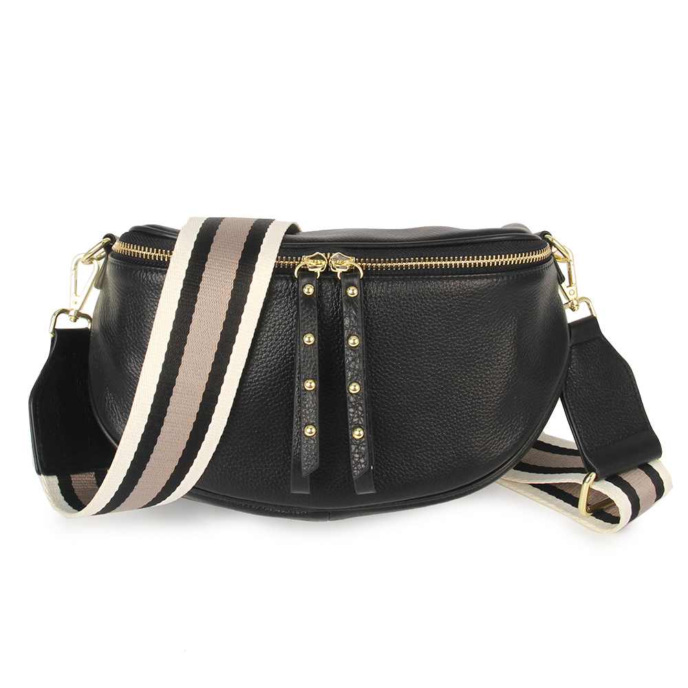 Black/Gold Obsessed Bag Toffee Stripe Strap