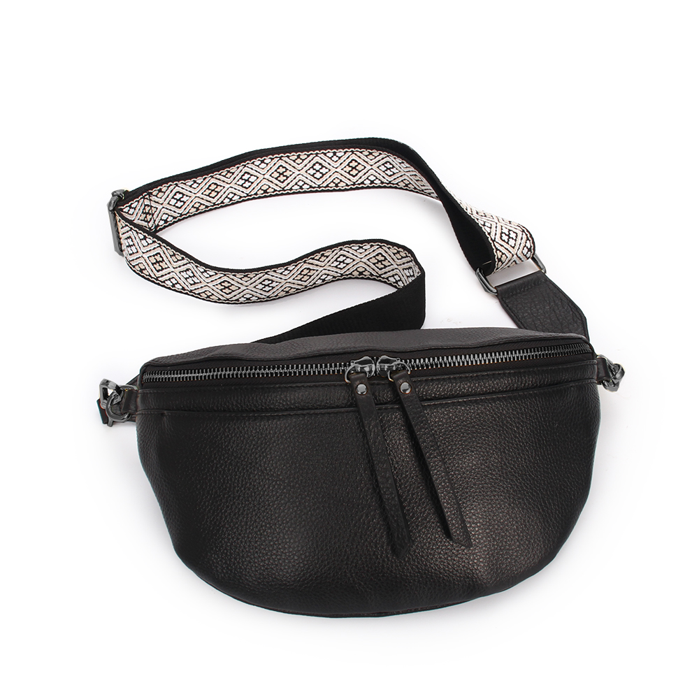 Cherish Leather Black/Gunmetal Bag