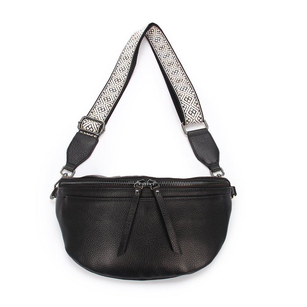 Cherish Leather Black/Gunmetal Bag