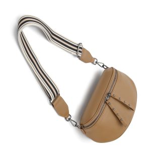 Obsessed Camel/Gunmetal Crossbody Bag