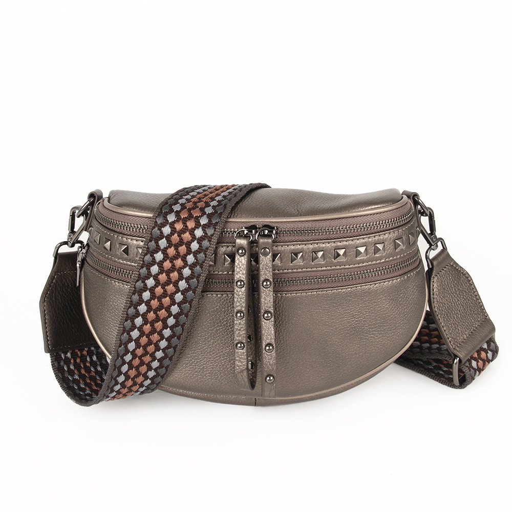 Obsessed STUD Metallic/Gunmetal Bag