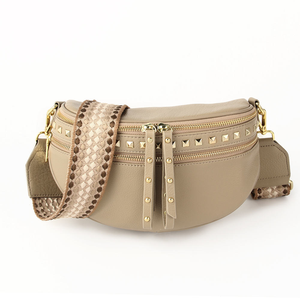 Obsessed STUD Taupe/Gold Bag