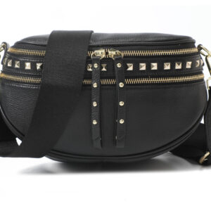 Black/Gold Obsessed Stud Bag Plain Strap