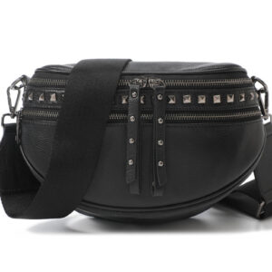 Black/Gunmetal Obsessed Stud Bag Plain Strap