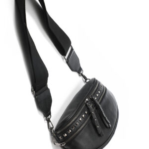 Black/Gunmetal Obsessed Stud Bag Plain Strap