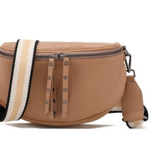 Obsessed Light Tan/Gunmetal  Crossbody Bag