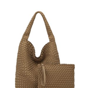 The Neoprene Bag Large Latte/Gunmetal