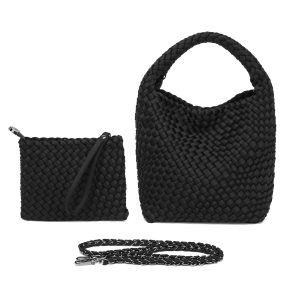 The Neoprene Bag  Medium Black/Gunmetal