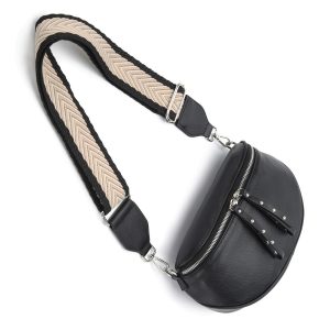Obsessed Black/Silver  Bag with Woven Strap