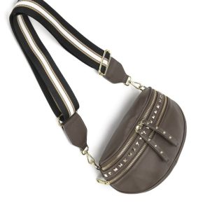 Obsessed STUD Mud/Gold Handbag