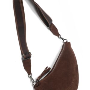 Crescent Bag Suede Chocolate/Gunmetal