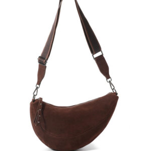Crescent Bag Suede Chocolate/Gunmetal