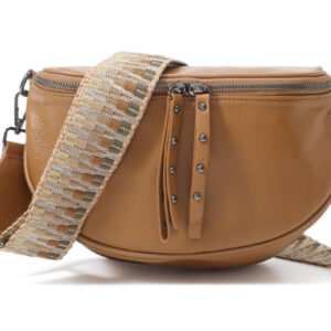 Obsessed Camel/Gunmetal Crossbody Bag
