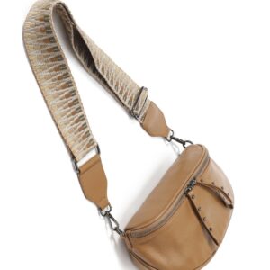 Obsessed Camel/Gunmetal Crossbody Bag