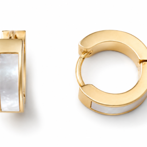 Coco Mother of Pearl/ Gold Huggie