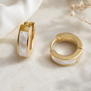 Coco Mother of Pearl/ Gold Huggie
