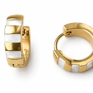 Cleo Mother of Pearl / Gold Huggie