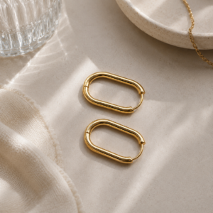 Roxy Stainless Steel/Gold Plated Huggies Small